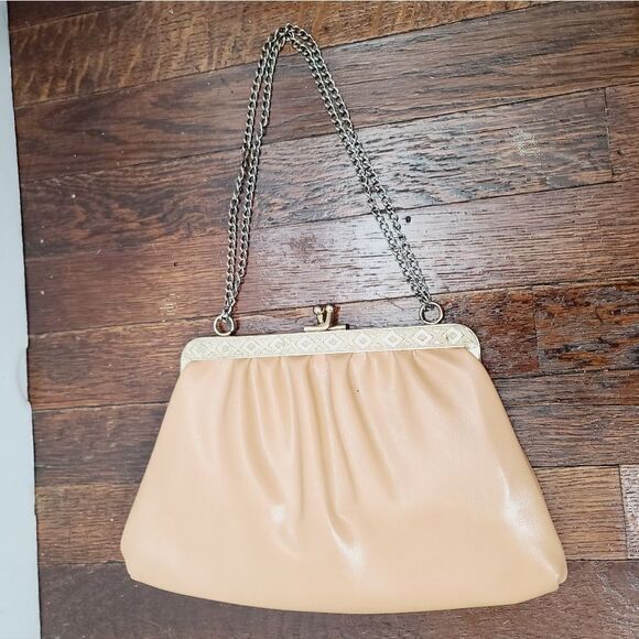 Vintage Tan Metal Chain Link Mini Formal Purse - Picture 3 of 13